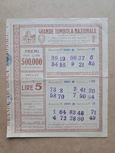 Biglietto cartelle grande - biglietto,