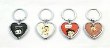 Portachiavi Acciaio Betty Boop Originale Ciondolo a Cuore Acciaio Inox Smaltato