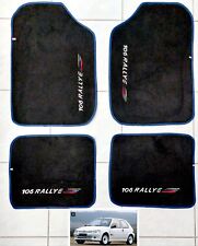 TAPPETI    IN MOQUETTE    PEUGEUT  106  RALLYE  II CON  RICAMI  E BORDI     BLU 