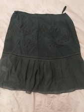 gonna seta verde misto cotone tg 44 M al ginocchio KRISTINA TI