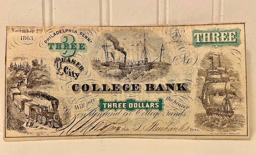 Banconota dollari 1863 - banconota, da