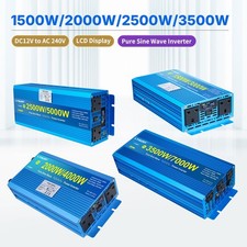 Inverter di potenza onda sinusoidale pura 1500W 2000W 3500W convertitore da 12V 24V a 240V con LCD