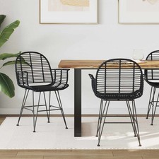 Sedia da pranzo 2 pcs Rattan e Ferro Sedute Moderne rattan minimalista vidaXL
