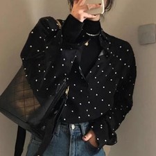 Camicia donna a pois nera