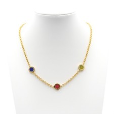 Collana Bulgari Bulgari in oro giallo 750 con giada, corallo e lapis