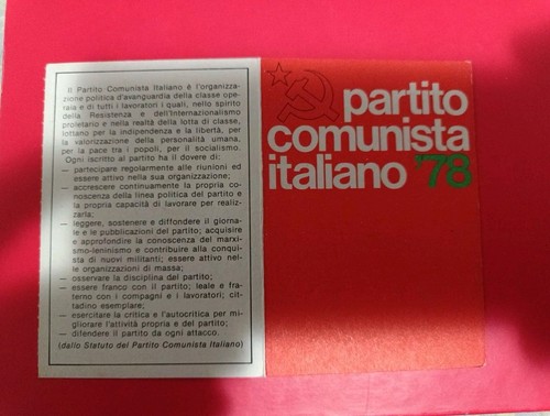 Tessera partito comunista - tessera,