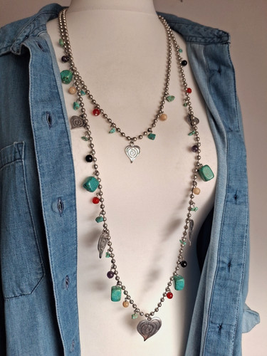 Collana perle pietra - perle, di