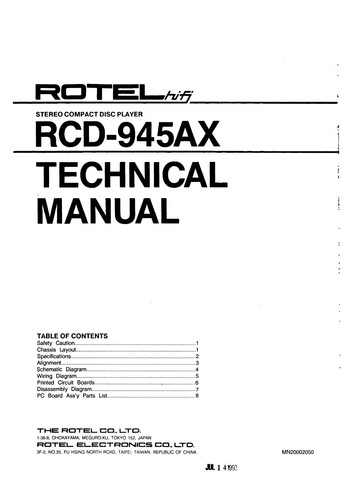 Manuale servizio per rotel - manuale,