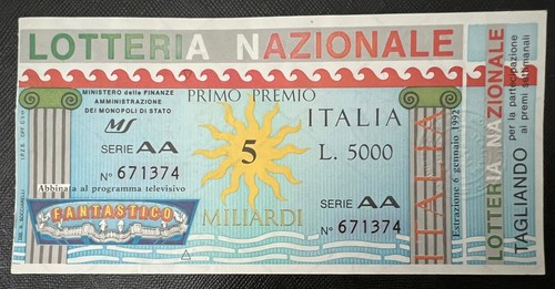 Biglietto lotteria nazionale - biglietto,