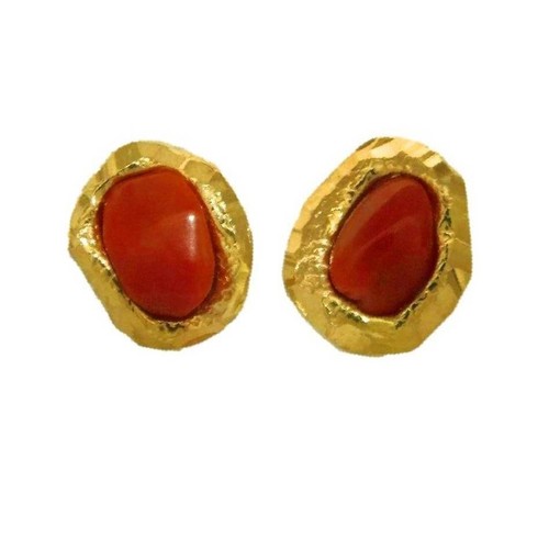 Orecchini con corallo - corallo, rosso
