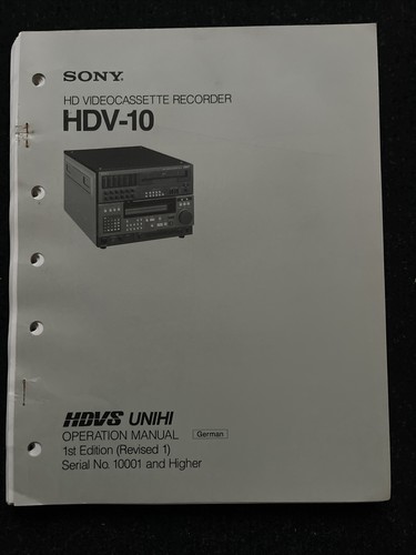 Sony hdv hdvs hd - hdv-10,