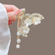 Clip coda di cavallo perla con