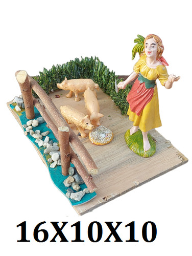 Statua presepe con animali - statua,