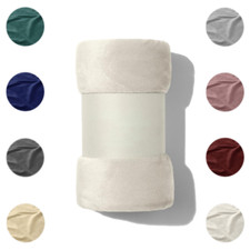 Plaid Caldo in Morbido Pile Tinta Unita Coperta 130x160 cm