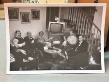 Foto d'epoca SALOTTO INTELLETTUALE con tv spenta ANNI '60