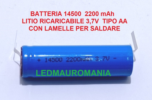 Pila batteria 14500 - aa, litio