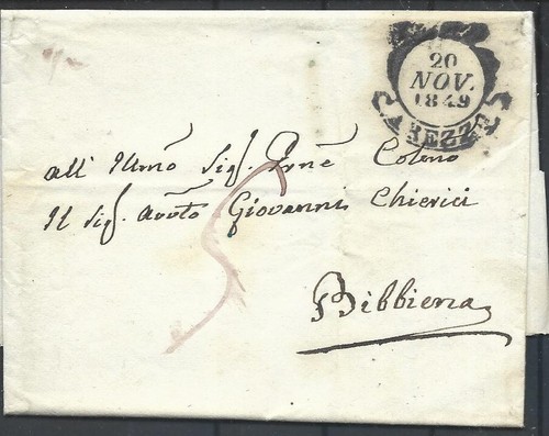 1849 prefilatelica con testo - 1849,