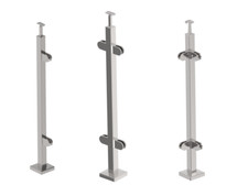 Messaggi di Ringhiera Tubo Quadrato Acciaio Inox Con Supporto Vetro Eckpfosten