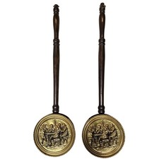 Vtg Pair British Brass Bed