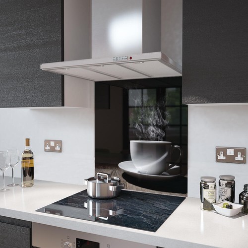 Vetro splashbacks bianco tazza - vetro,