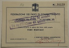 REGNO ORO ALLA PATRIA F… DI COMBATTIMENTO MILANO GIORNATA DELLA FEDE 1936 A.XIV°