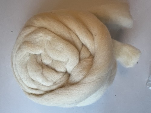 Roving lana bianca naturale - in,