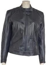 GIACCA MOTO PELLE DONNA NERA