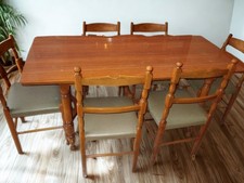 TAVOLO MODERNARIATO + 6 SEDIE TAPPEZZATE SCAY    -URDE