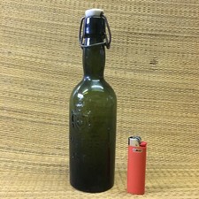 BOTTIGLIA BIRRA F.LLI METZGER ASTI TAPPO CERAMICA MARCHIATO IN.900 BEER  RARA