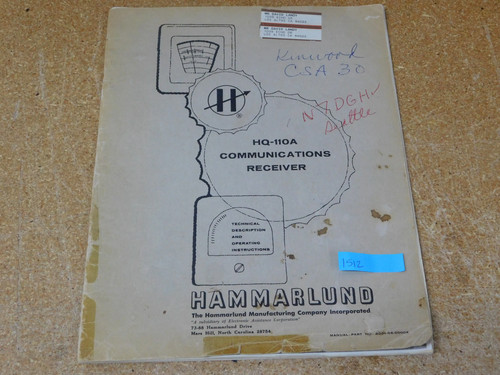 Hammarlund 110a - hammarlund, hq-110a