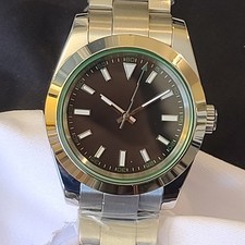 Orologio uomo vetro zaffiro PARNIS movimento automatico 40mm quadrante luminoso