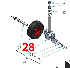 Ruota diametro 210 mm per