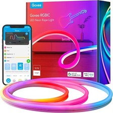 Govee Neon LED Strip 3 m, RGBIC Neon LED Strip with App Control, DIY Function