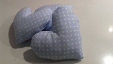 Cuori di stoffa celeste a pois