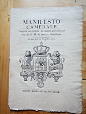 1819-MANIFESTO CAMERALE-Dogane