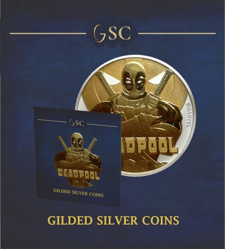 Monete argento deadpool - d'argento,