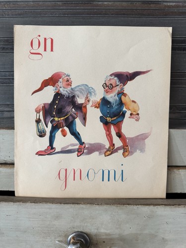 Tavola didattica vintage gnomi - didattica,