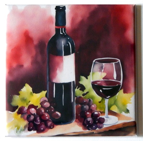 Red wine fridge magnet sign - red,
