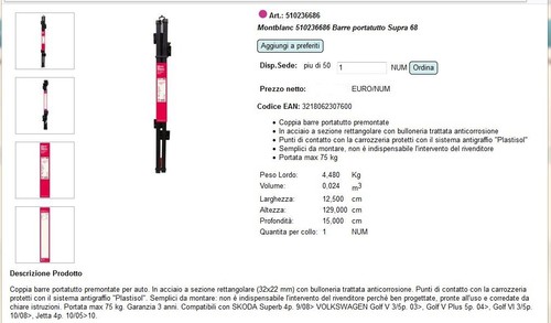 Barre portatutto carried - 68,