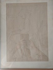 Domenico Purificato Disegno Con Dedica 1947