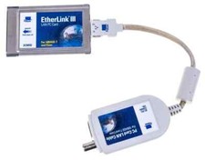 Scheda PC LAN Ethernet 3Com EtherLink III PCMCIA 3C589D + cavo dongle