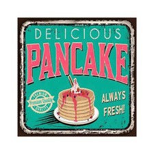 Quadro moderno Stampa Tela CANVAS WORLD 30x30 cm PANCAKE vintage colazione