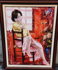 PITTORE -CLAUDIO SACCHI PITTORE -STUDIO ROSSO- BELLISSIMO DIPINTO