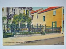 NEW ORLEANS LA old Ornamental Iron Fence USA old postcard 