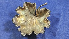 Buccelatti Italia Argento Sterling 925 Piccola Ciotola Foglia di Vite Piatto Dado Vintage