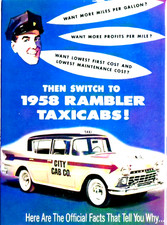 Pubblicità vendita auto taxi cabina giallo Checker 1958 su magnete frigo garanzia 1 anno!