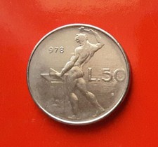 50 LIRE 1978 ERRORE - SENZA 1 DATA E CON LINEE ORIZZONTALI IN RILIEVO [A753]