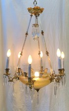 Lampadario  in vetro acidato