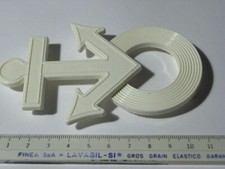 AGGANCIATURA BIANCA ANCORA MARINA SALVAGENTE VINTAGE ANNI 70 PLASTICA