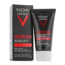 Trattamento Anti-Età Vichy Homme Structure Force con Acido Ialuronico, Silicio 